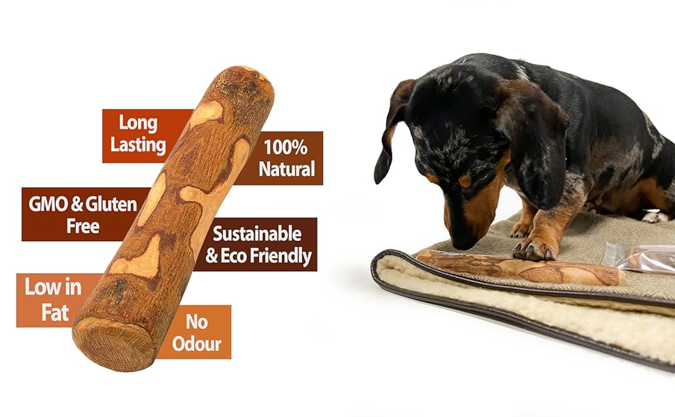Treaby Olive Wood Dog Chew (100160g, 16cm) Natural Olive Branch Chew Sticks for Dogs, Dog