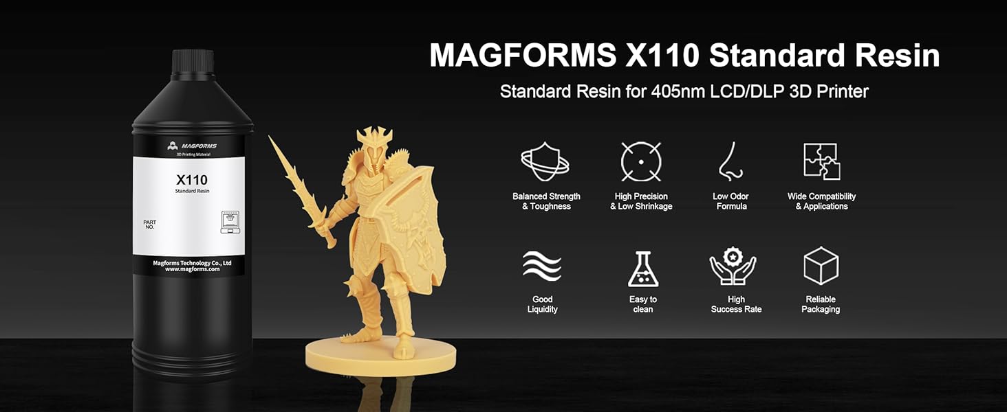 MAGFORMS X110 Upgraded Standard 3D Printing Resin, Enhanced