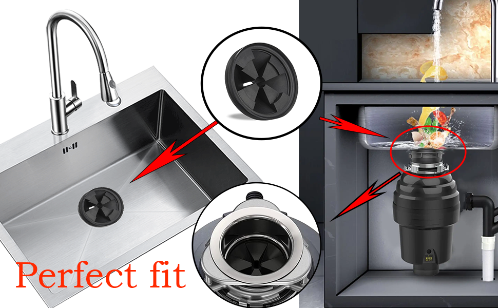 3 3/8" Garbage Disposal Splash Guard Collar Sink Baffle, Kitchen Sink