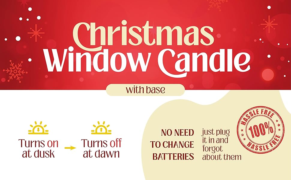 PREXTEX Christmas Candles Set of 4 Brass Plated Window Candles with Sensor Dusk to