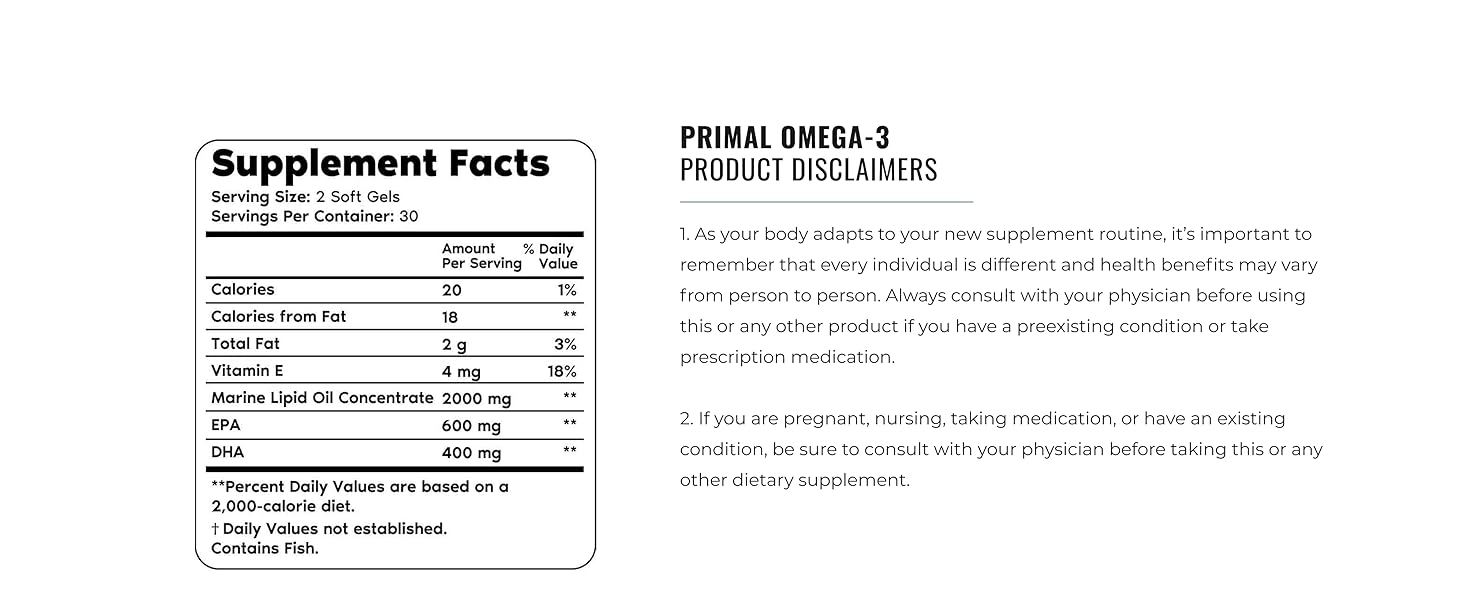 Primal Harvest Mind Fuel & Omega 3 Supplements for Women