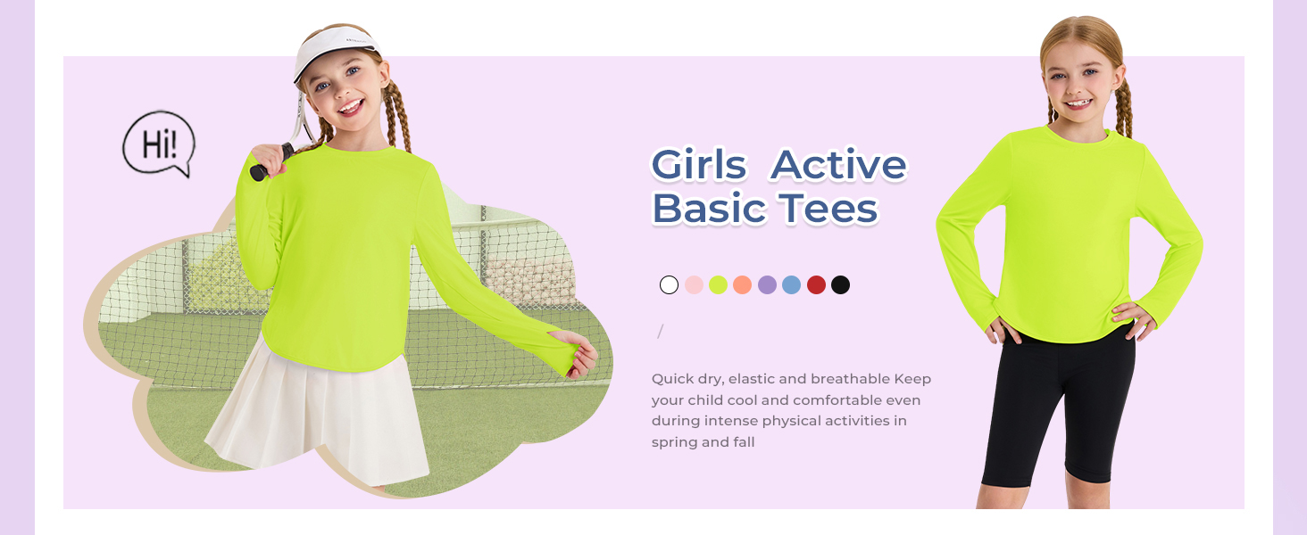 Girls Active Basic Tees