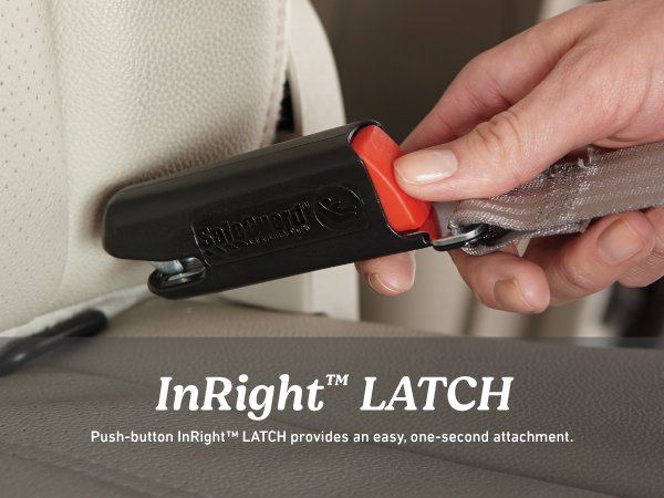  InRight LATCH pushbutton easy attachment convertible car seat infant toddler grow convenient adjust
