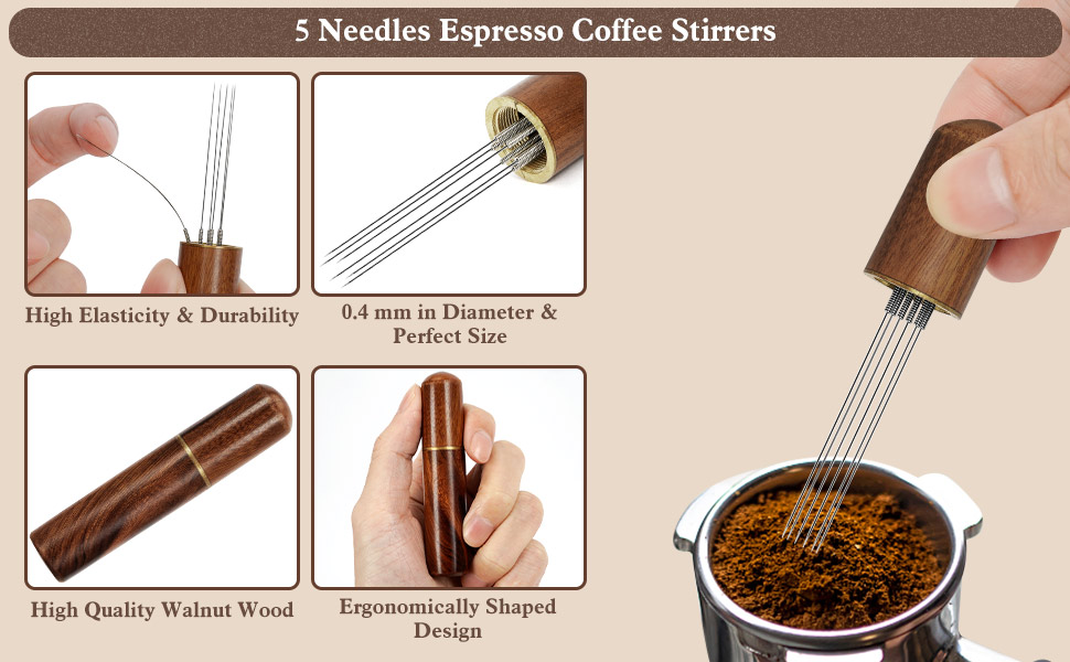  Y-Step Espresso Coffee Stirrer 5 Needles 0.4mm Espresso Distribution Tools