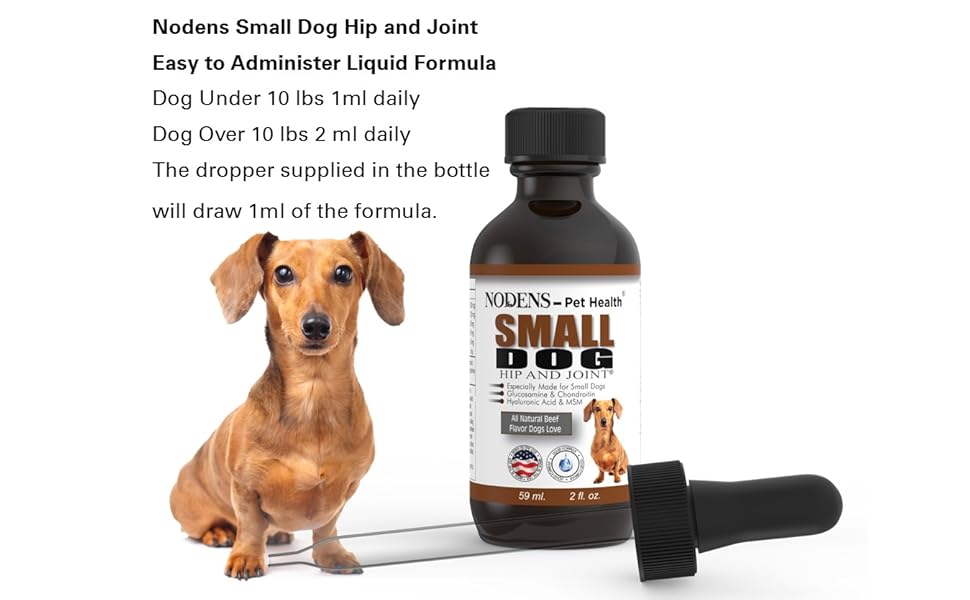 NODENS Small Dog Hip and Joint Liquid Glucosamine for Dogs
