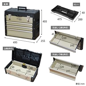 Amazon.co.jp: ミナトワークス 4段 ツールボックス TB-40