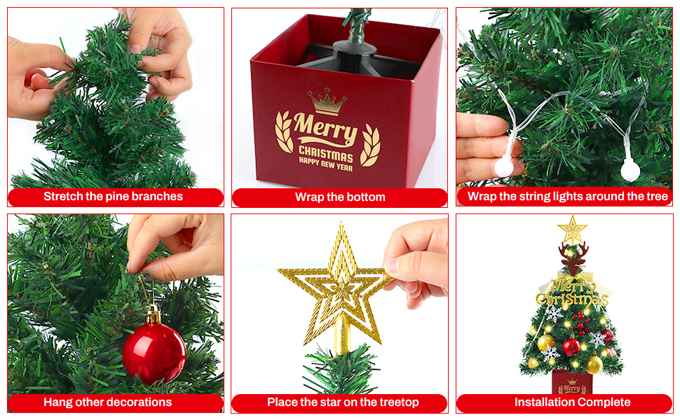 Mini Christmas Tree, 24 Inch Small Christmas Tree