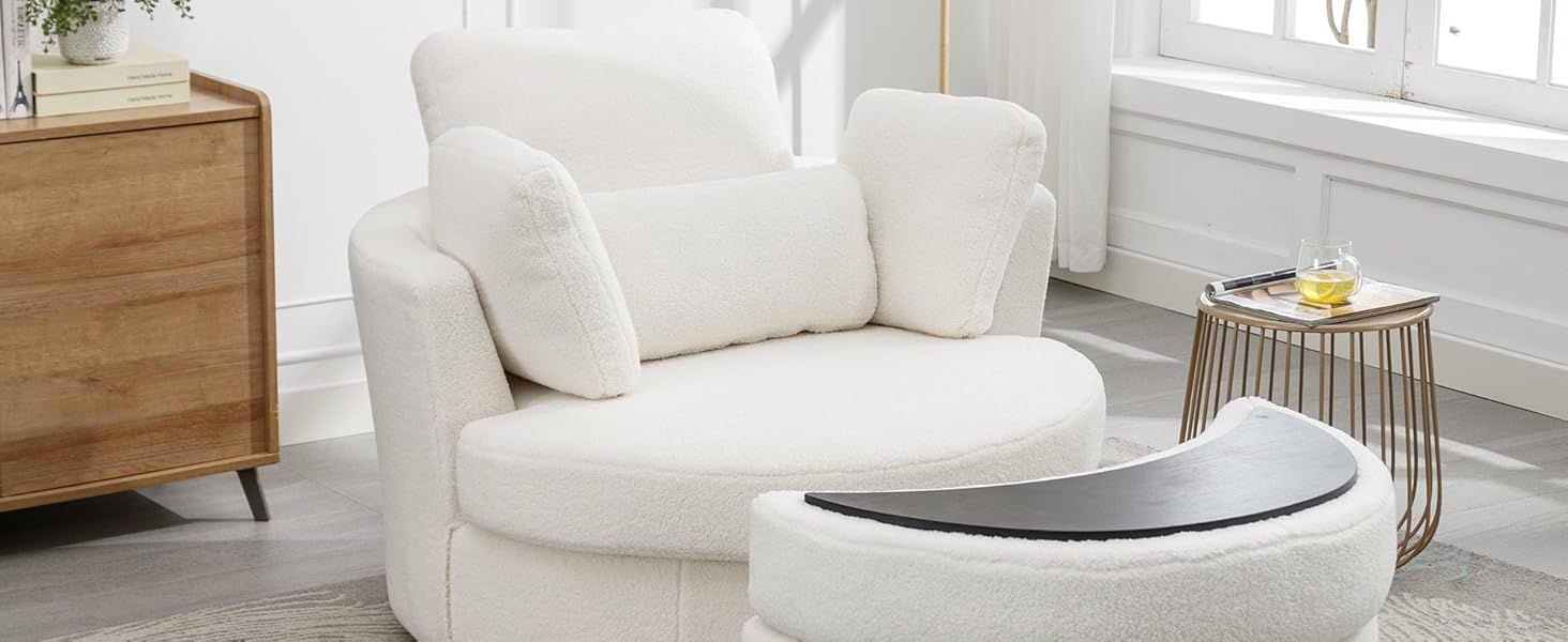GoDoco 42" W Swivel Accent Barrel Chair Set
