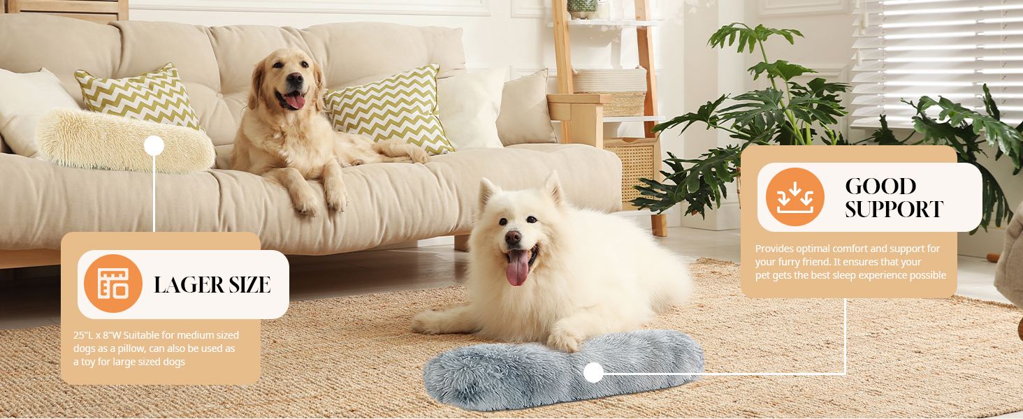 HOMBYS Soft Faux Fur Calming Pet Pillow for Large & Medium Dogs (Dark Grey, 25"x8"x4")  
HOMBYS Machine Washable Dog Pil 27b65235 338d 476b Bbe5 A029cd4dfce7. CR0,0,1464,600 PT0 SX1464 V1