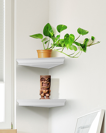 Wooden float shelves