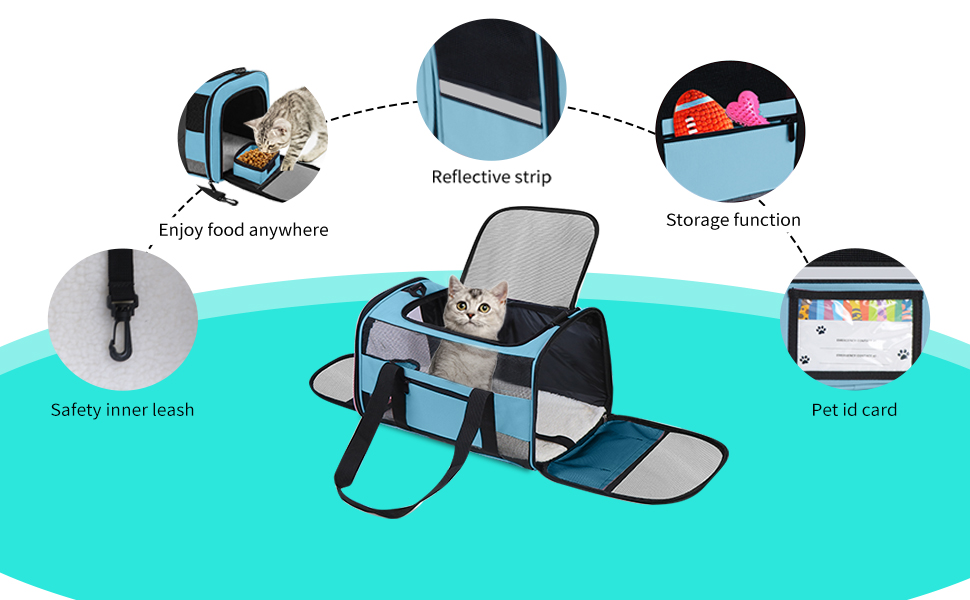 CUSSIOU Cat Carrier Soft Sided Carrier for Small Medium