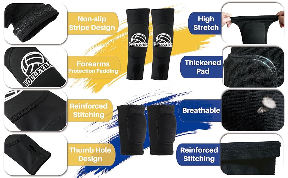 Details About Volleyball Knee Pads And Arm Sleeves For Girls