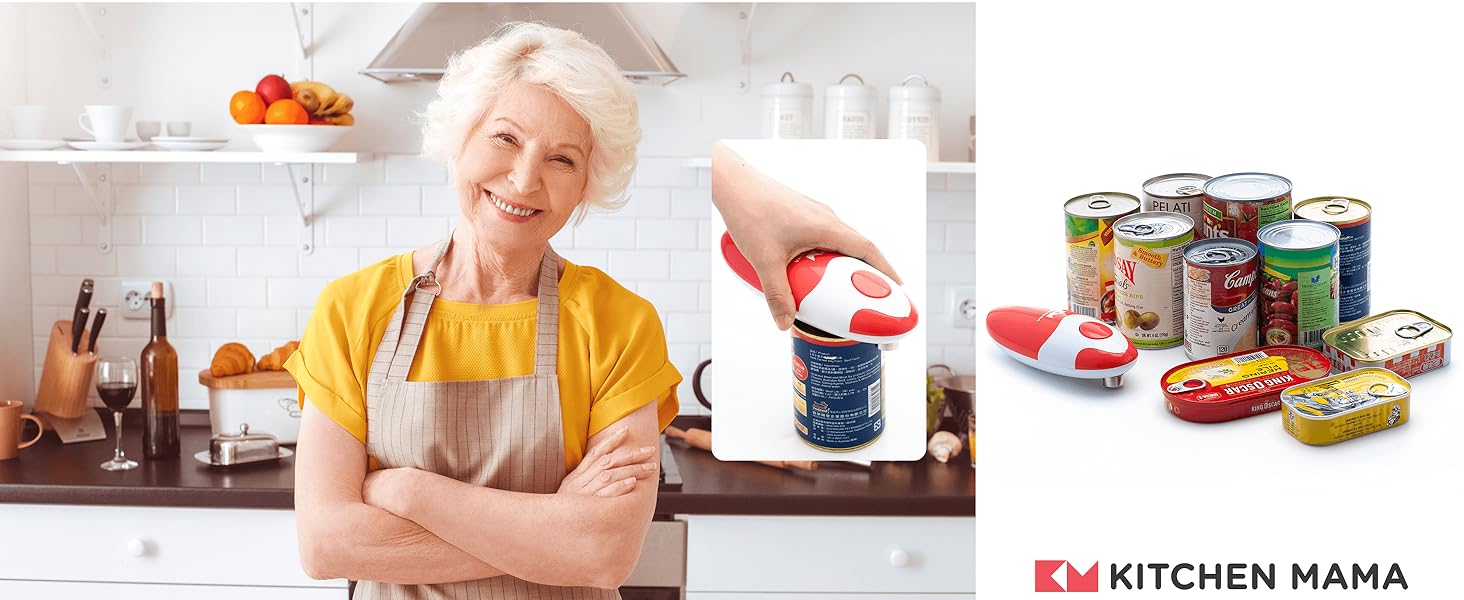 Kitchen Mama electric can opener open your cans with the simple push