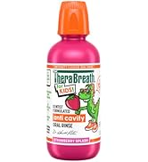TheraBreath Kids Mouthwash with Fluoride, Organic Strawberry Splash, Anticavity, Dentist Formulat...
