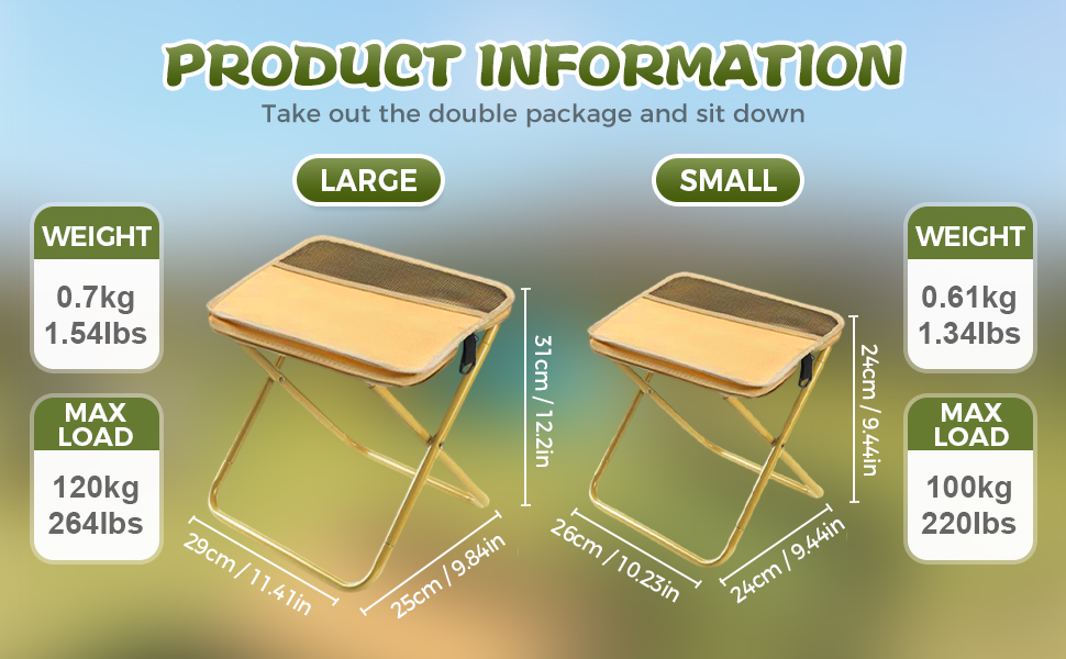 Ultra-Light Folding Stool – Supports up to 265 Lbs