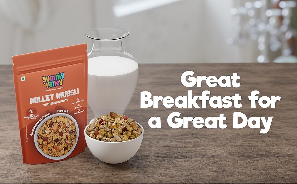 Yummy Valley Millet Muesli Mix With Nuts & Fruits Healthy & All