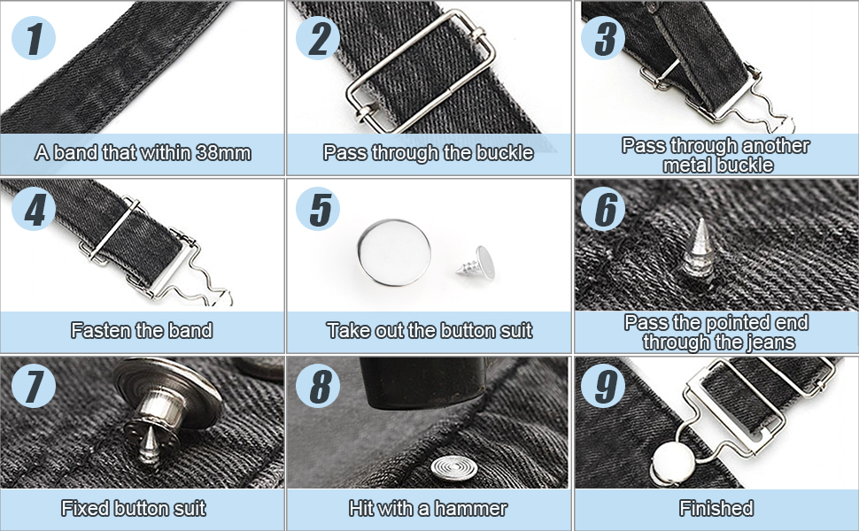 18 Sets Overall Buckles Metal Suspender Replacement Buckle