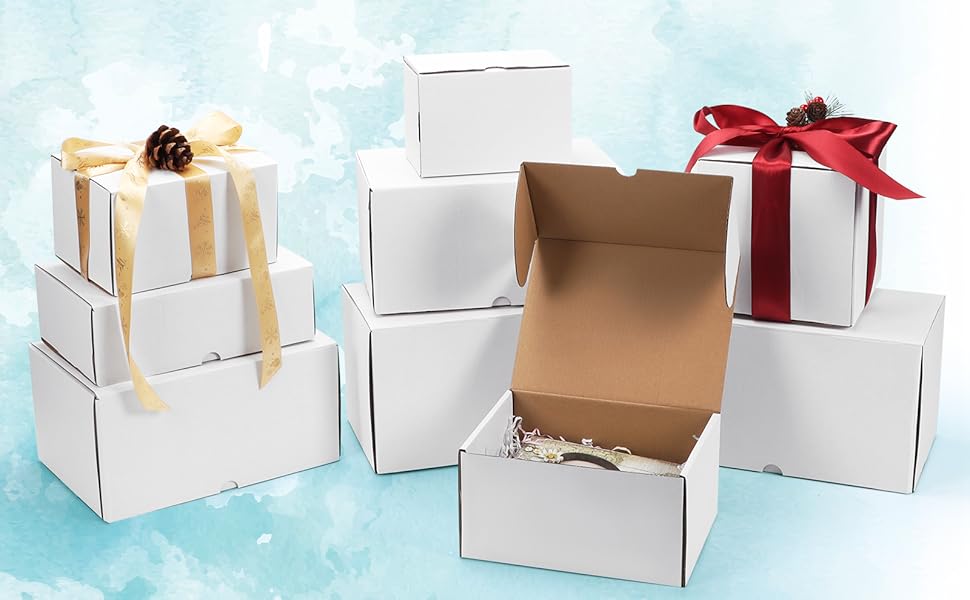 WIFTREY 7x5x4 Shipping Boxes 20 Pack for Small Business, White