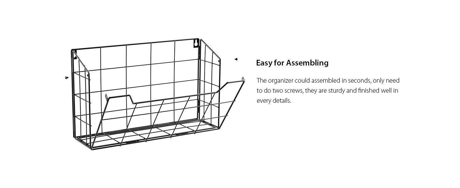 Univivi Large Wall Magazine Rack, Hanging Wall File Holder Wall Mounted Magazine File Holder