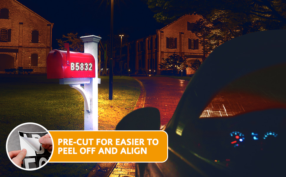 Seloom 118 Pieces Reflective Mailbox Numbers and Letters