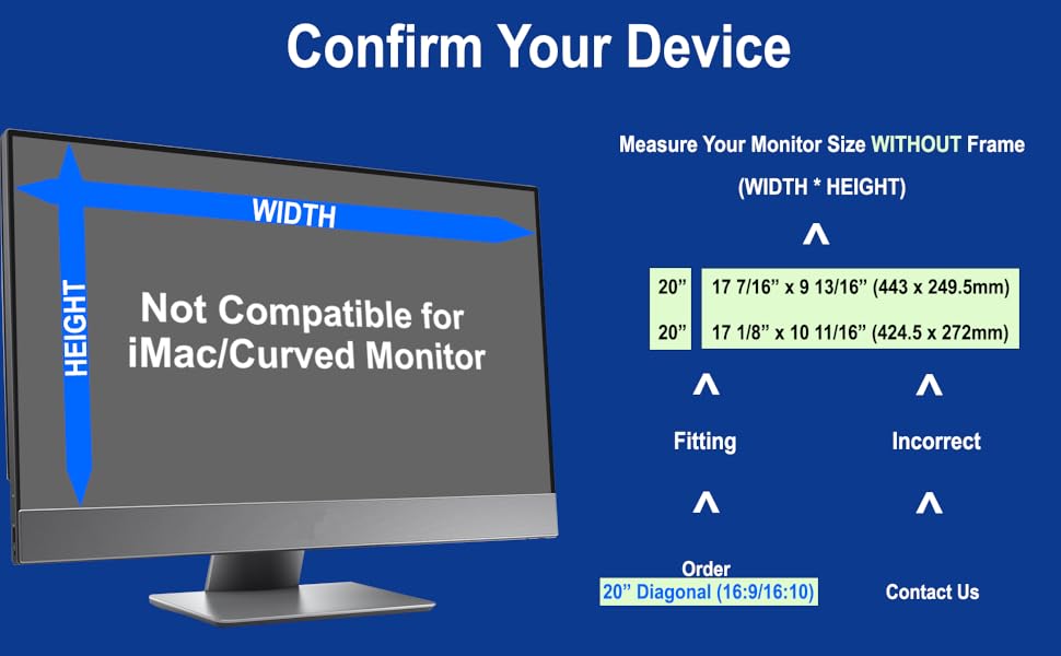 ZYY 20 Inch (DIAGONAL Excluded Frame) Blue Light Screen