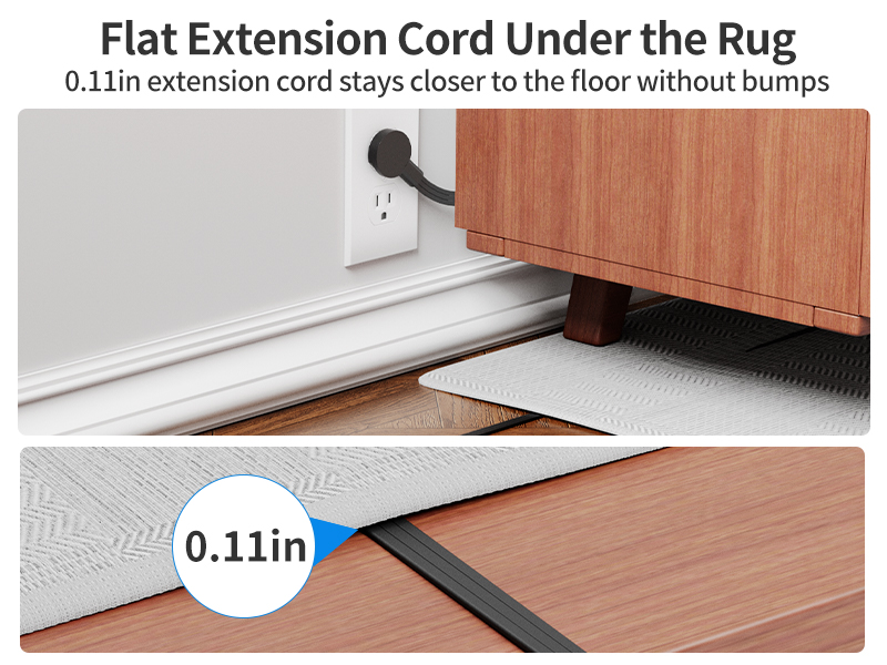 NTONPOWER 25 ft Extension Cord, Flat Plug Power Strip, Flat Extension Cord with 3