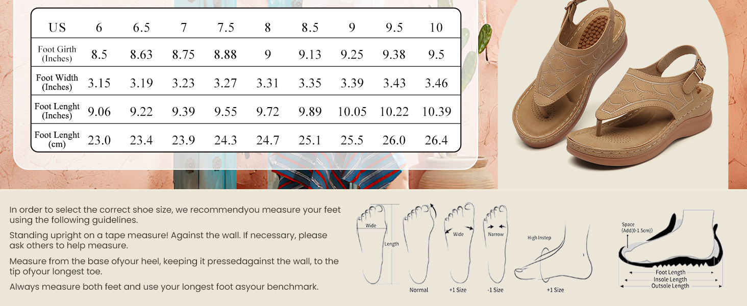 Sandals for Women High Arch Support Flip Flops Wedge Comfortable Beach Shoes Summer Casual Sandals