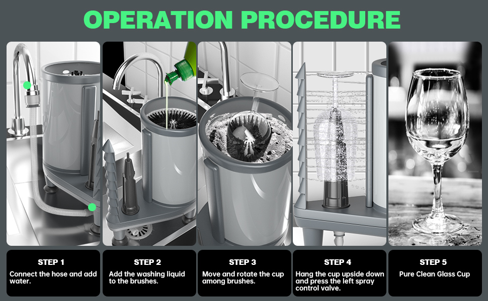 WantJoin NonElectric Commercial Glass Washer,Bar Glass