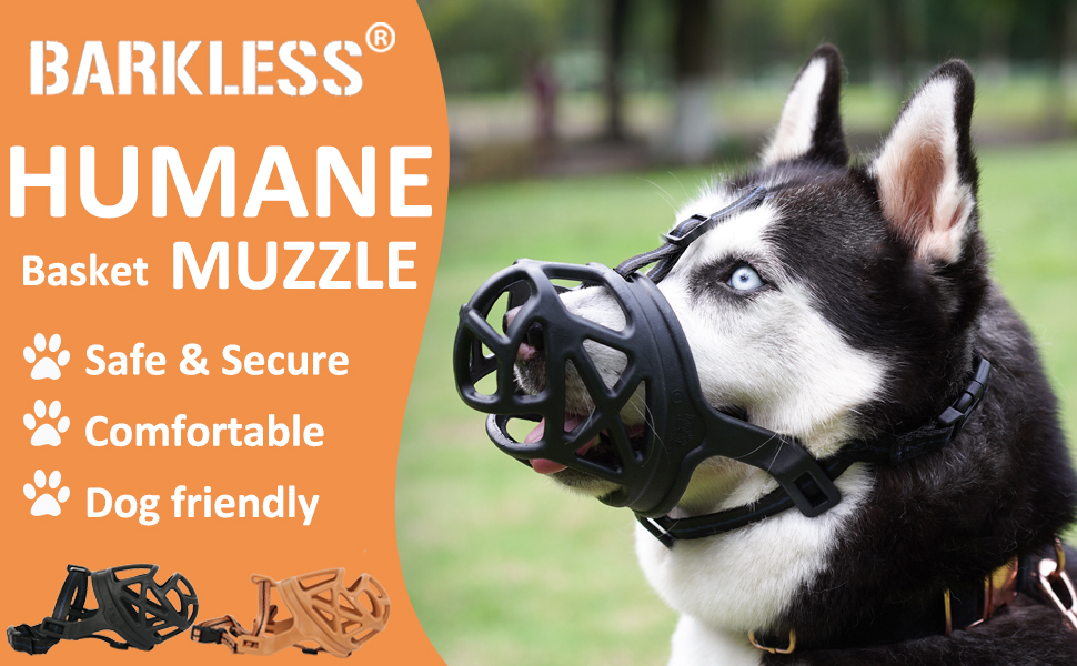 Dog Muzzle, Basket Muzzle for Biting, Chewing and Scavenging, Humane