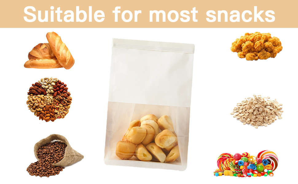 20Pack Large Paper Bread Bags with Window for Homemade