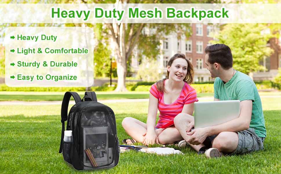 Clickslock Heavy Duty Mesh Backpack, See Through Mesh
