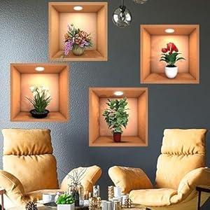 3D Vase Wall Stickers