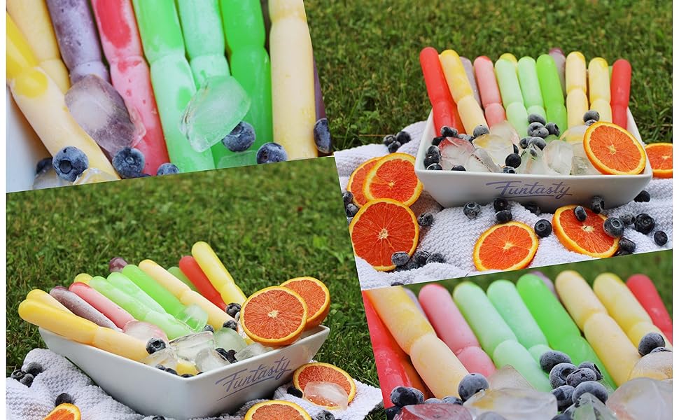 Funtasty Fruit Jelly Ice Pops Freezer Tubes, 25 Count Bag