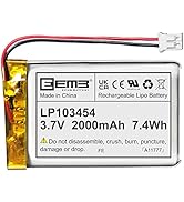 EEMB Lithium Polymer Batteries 3.7V 2000mAh 103454 Lipo Rechargeable Battery Pack with Wire JST C...