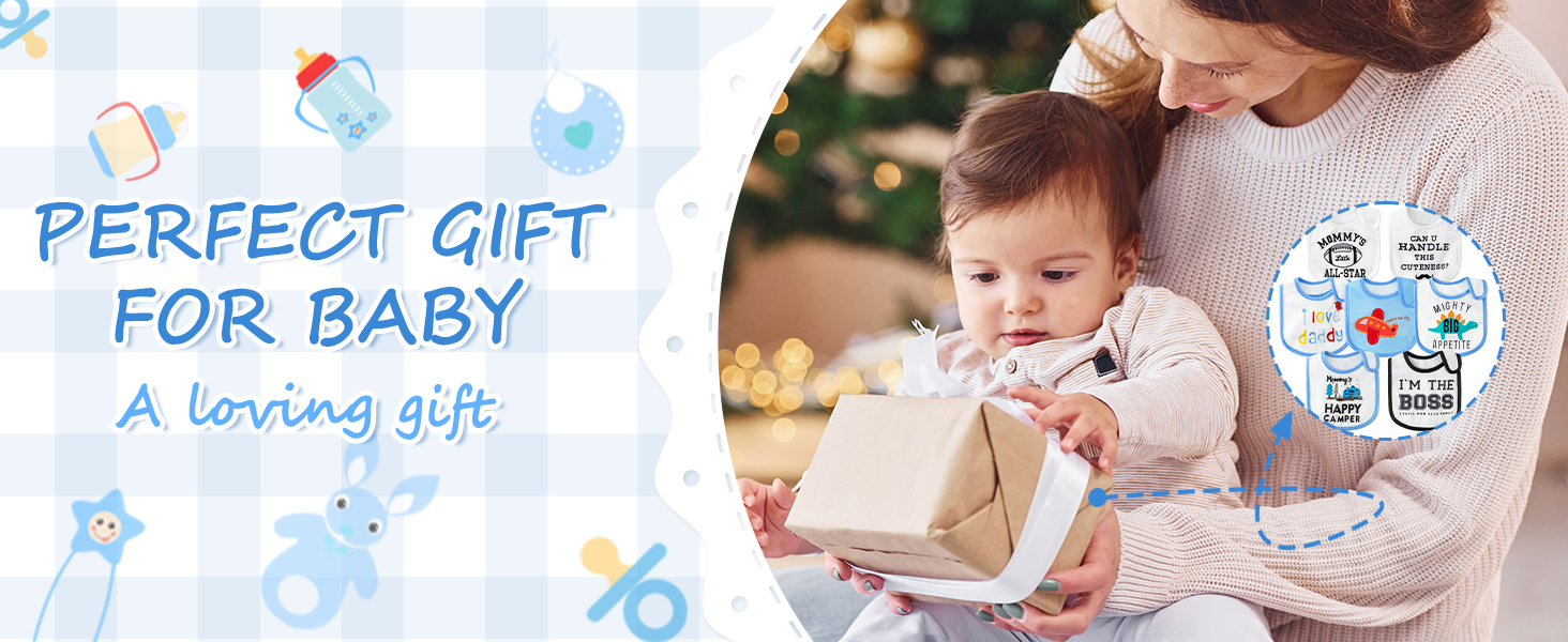YA-Blue Baby Bibs 7P