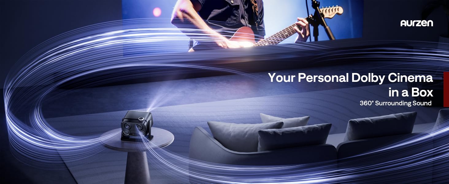 Aurzen BOOM mini 4-in-1 Smart Projector Built-in Google TV