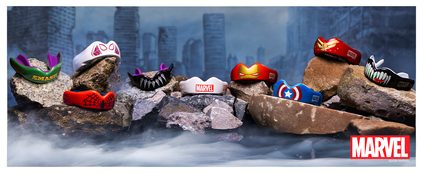 marvel, mouthguard, mouth guard, gum shield, gumshield, contact sports, rugby, boxing