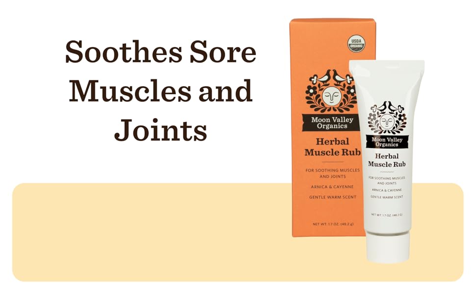 Moon Valley Organics Herbal Muscle Rub with Cayenne for Sore Joints, Aches and