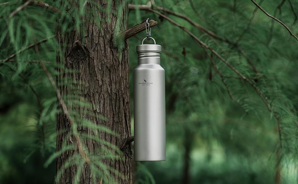 Boundless Voyage Outdoor 750ml Titanium Sports Bottle with Lid Flask Wide Mouth Water Bottle Canteen Drinking Bottle for Camping Cycling Hiking 11 camping bottle