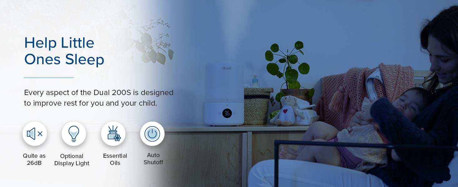 LEVOIT Humidifiers for Bedroom 3L, TopFill Cool Humidifier for Baby