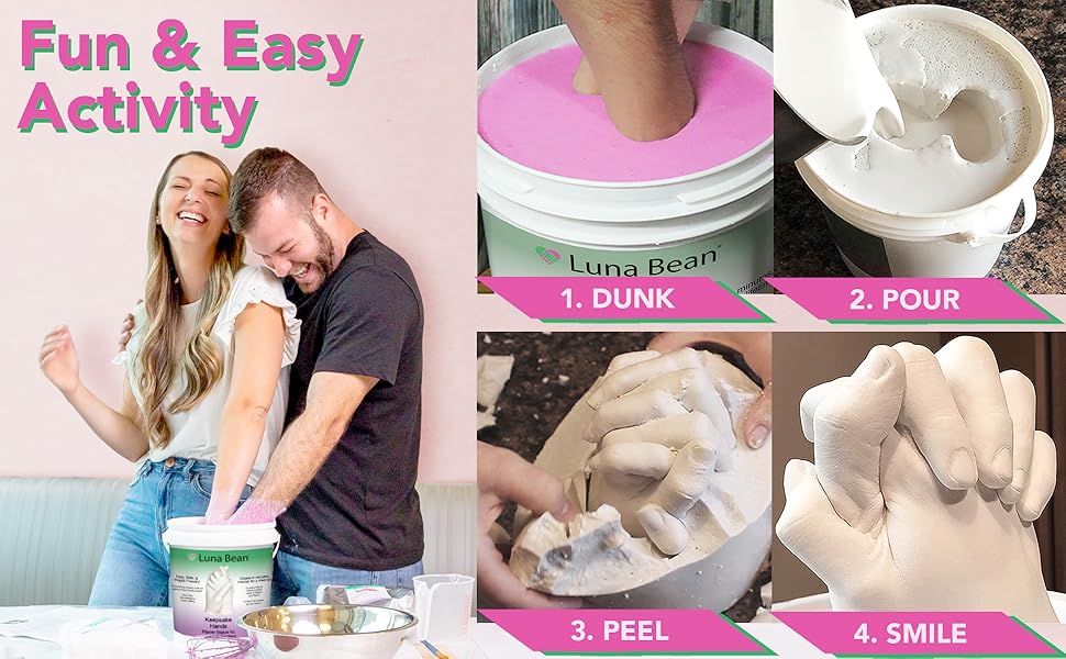 A unique gift for couples that includes a hand casting kit, perfect for creating lasting memories and personalized decor