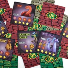 Bad guy cards in The Quest Kids Board Game for kids