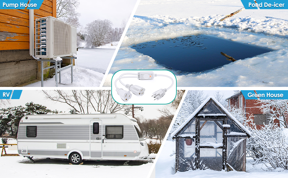 Feekoon Thermostatically Controlled Outlet, On at 32°F/Off at 50°F Plug