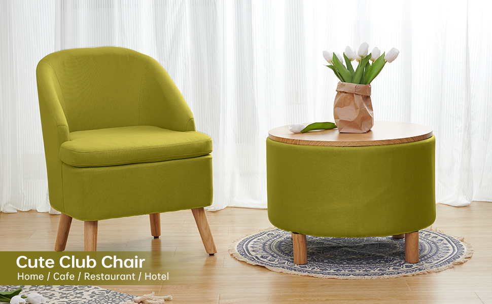 FUENTE LUZ Round Coffee Table with Storage for Bedroom