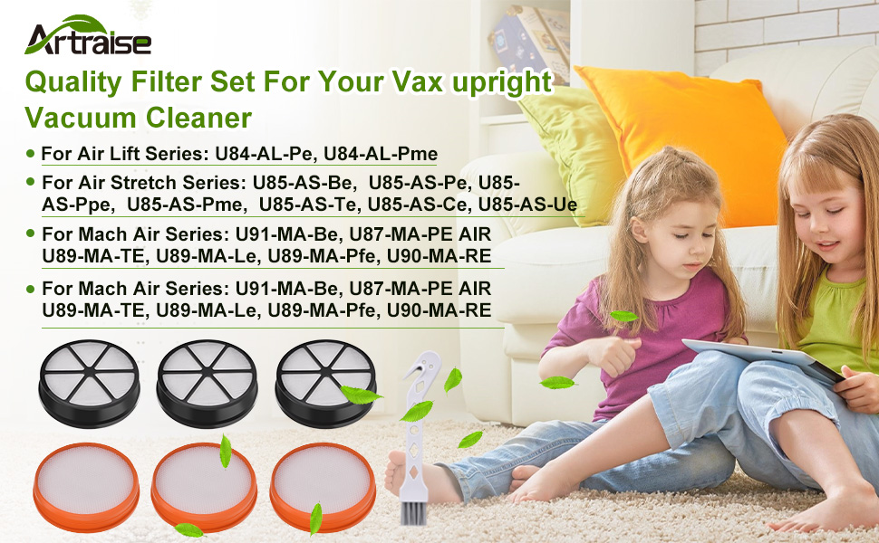 Artraise Type 90 Filters for Vax Mach Air Lift Stretch Pet Max Hoover