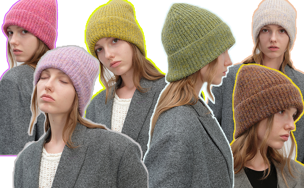 Winter Beanie Hat Scarf Set for Womens Men