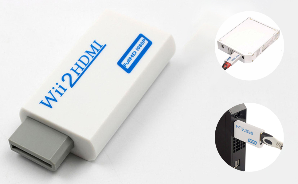 INF Wii zu HDMI Adapter, Wii to HDMI 720/1080P HD Converter Adapter mit