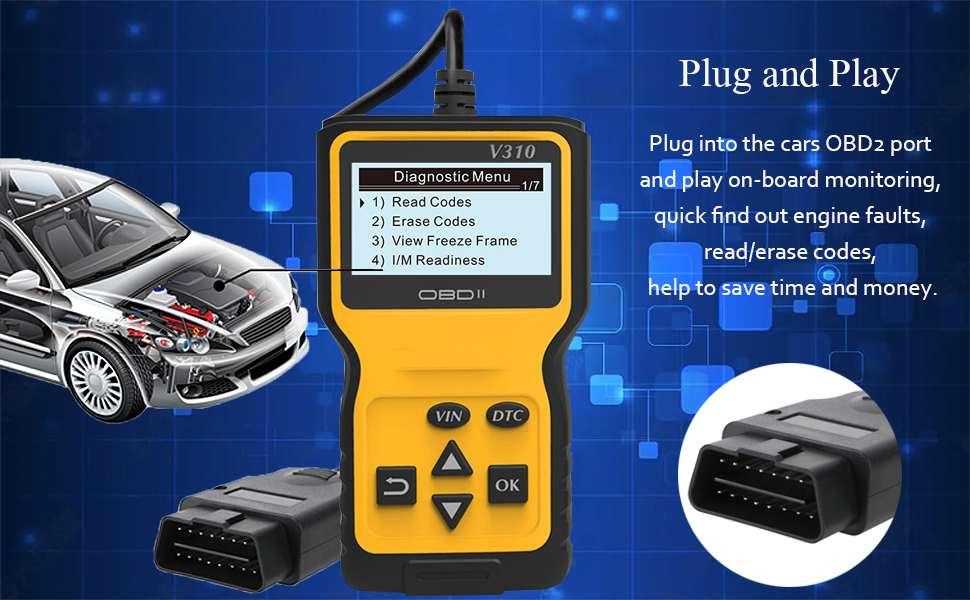 Yurayisen OBD2 Code Reader,Car Fault Code Reader,Professional Car