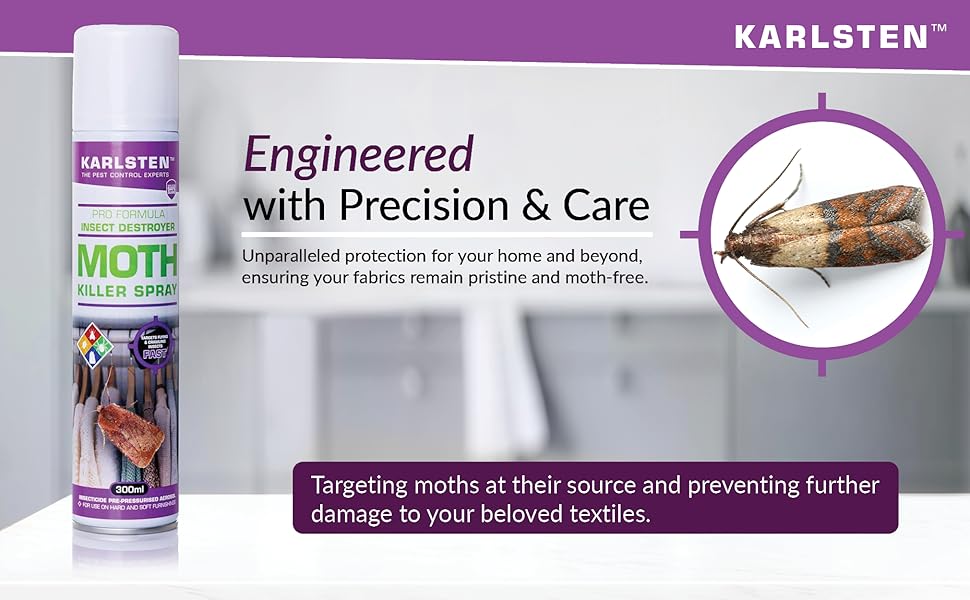 Karlsten Moth Killer High Strength Clothes Moth Killer Aerosol Rapid