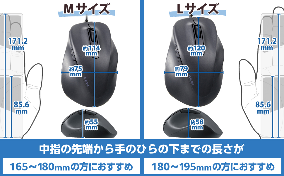 Amazon.co.jp: エレコム 有線マウス EX-G 静音 Lサイズ 5ボタン